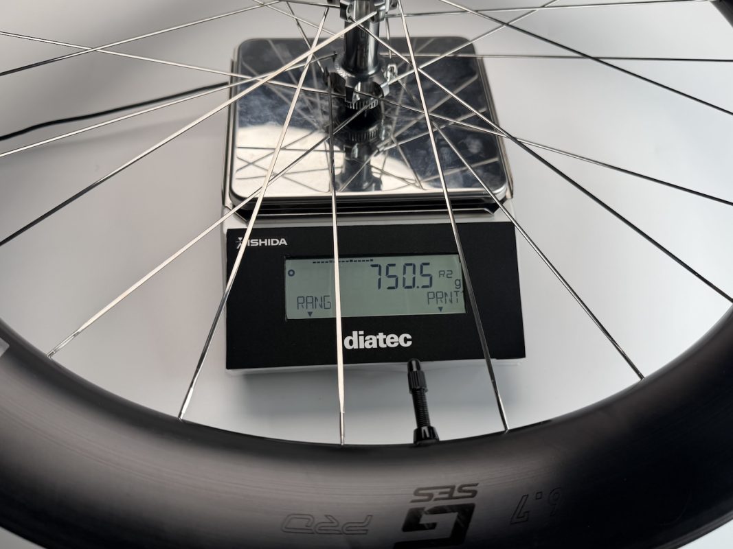 ENVE G SES 6.7 PROのフロント実測重量750.5g