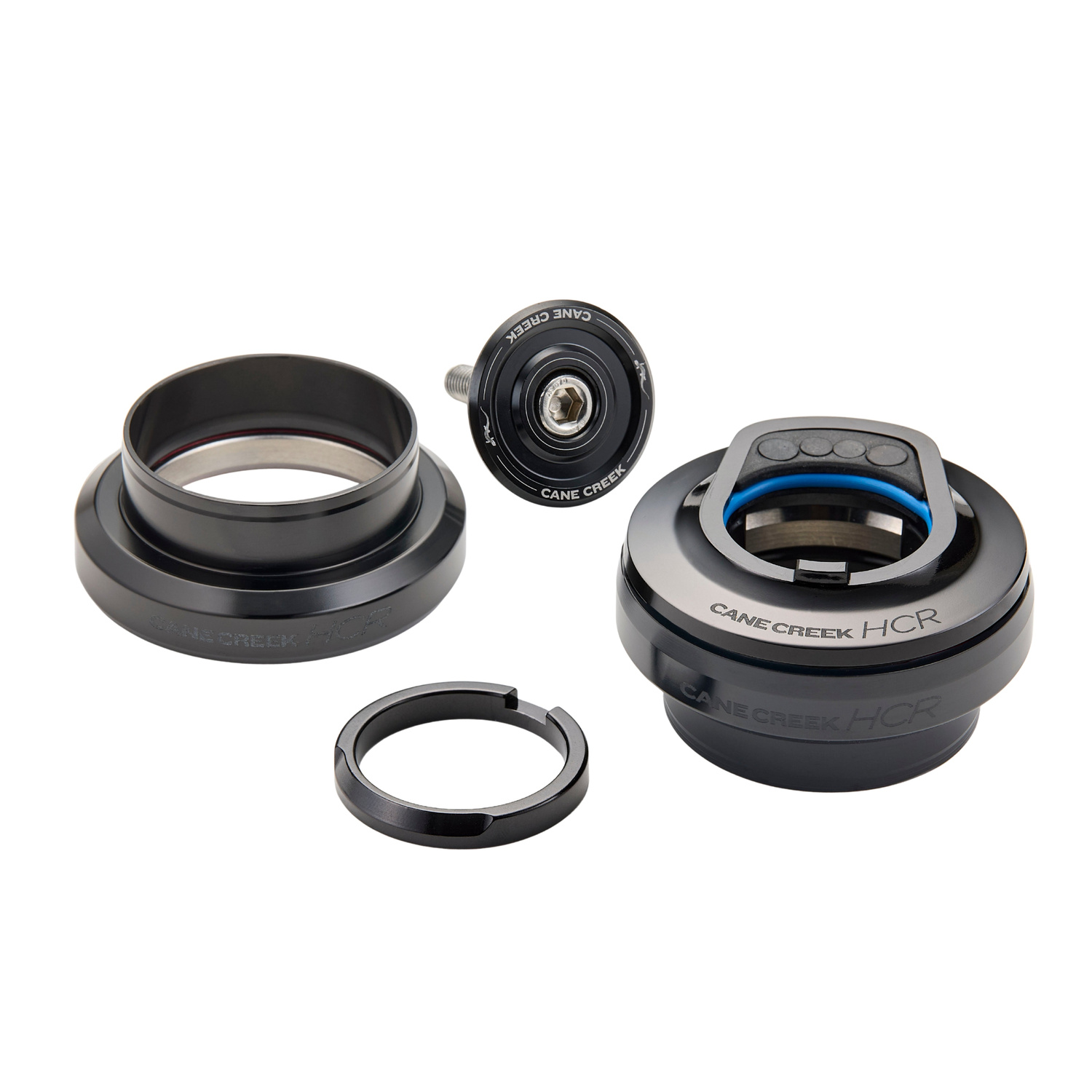 ブラック HCR ヘッドセット TPR EC44/28.6/EC44/40 BLK アセンブリ部品一式（カップ2個、クラウンレース、ボルト付きトップキャップを含む）。.