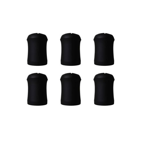 CLIK SOFT DUST CAPS BLACK6個セット。同じ黒いキャップが3個ずつ2列に並んでいます。.