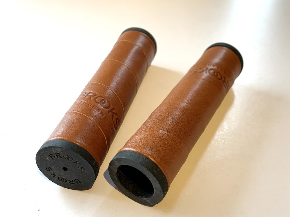 BROOKS ブラウンレザーグリップ SLENDER LEATHER GRIPS - トーキョーバイク