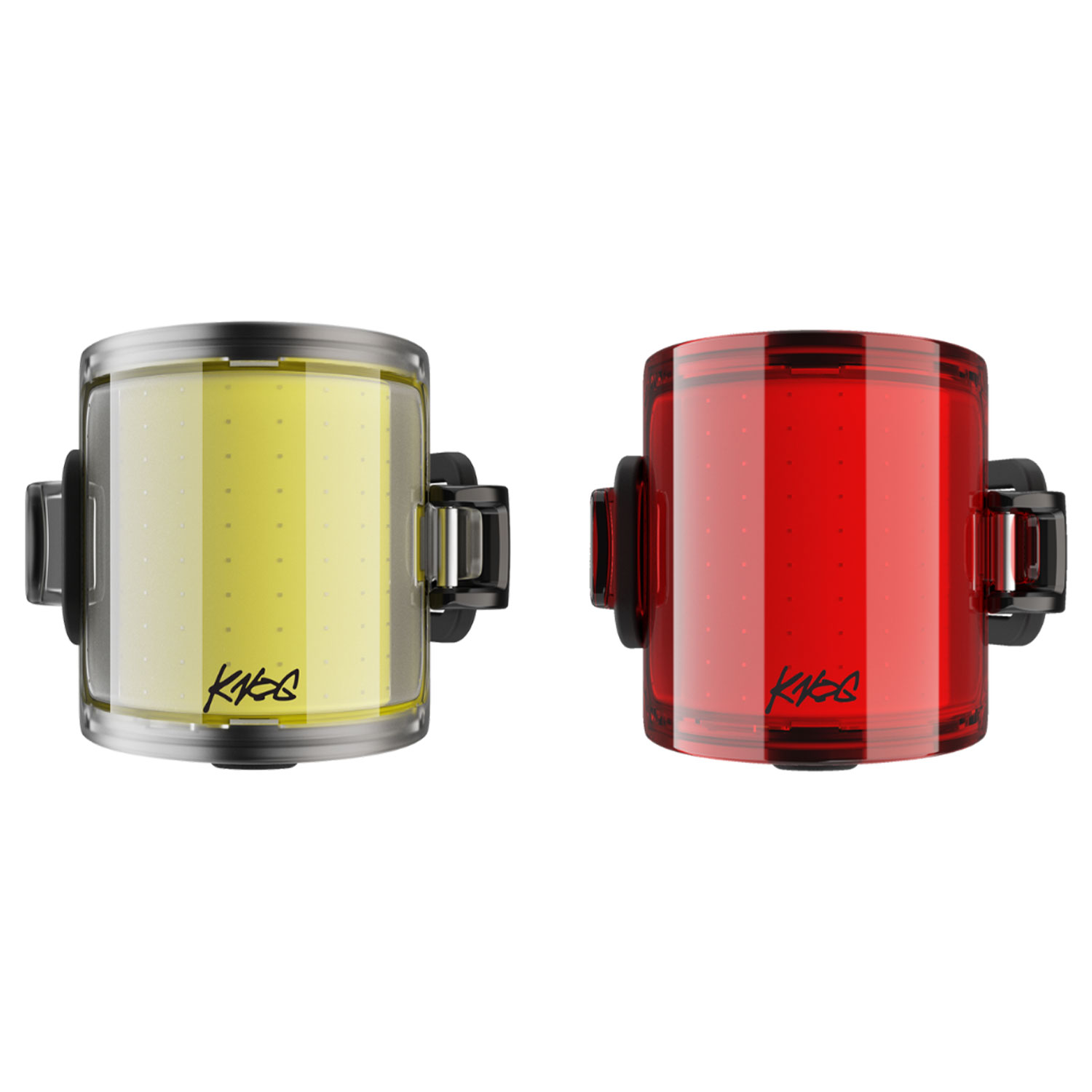 黄色と赤色の自転車用ライトが並んだ製品画像