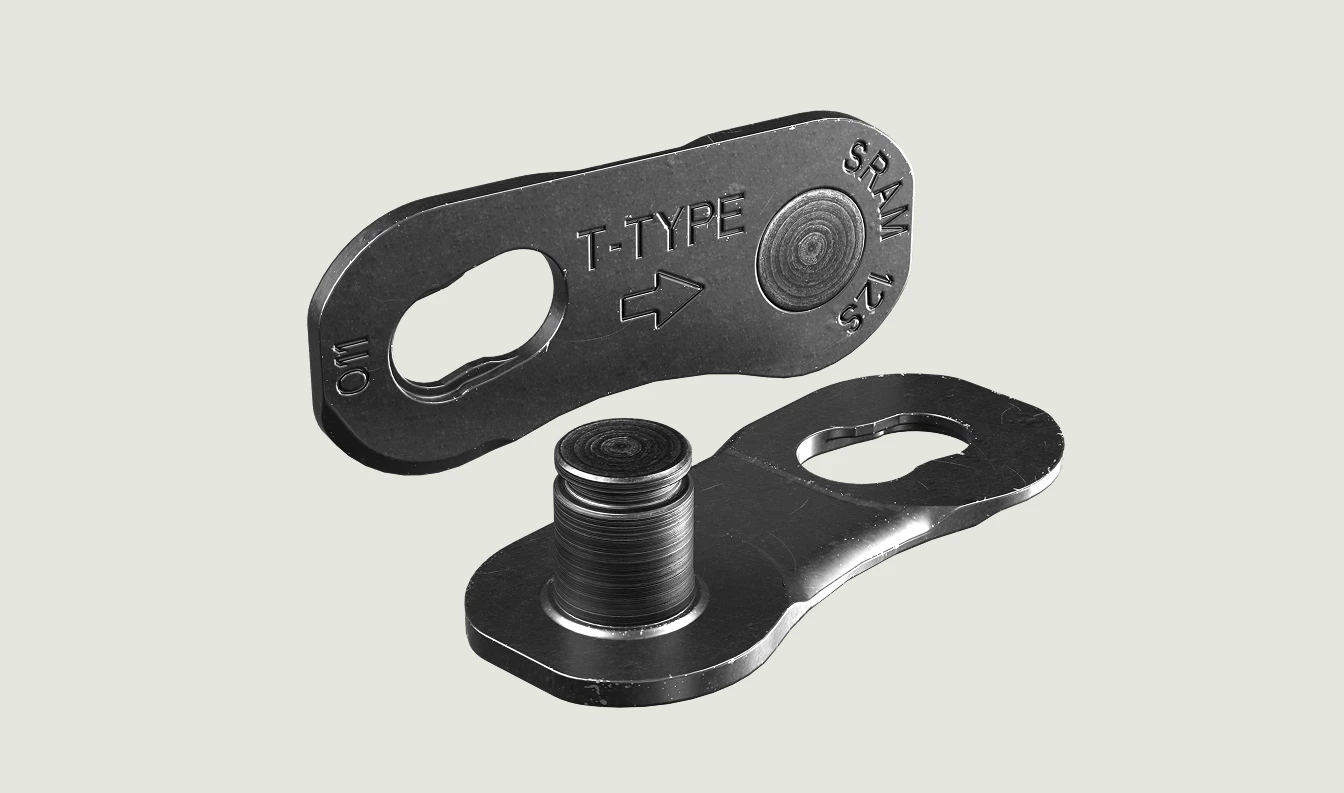 SRAM T-Type 12速自転車チェーンのマスターリンク2個。.